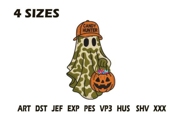 Candy Hunter Ghost Embroidery