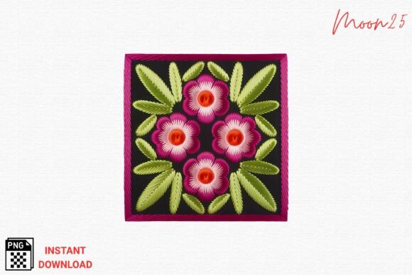 Colorful Floral Square Embroidery PNG Review for Etsy Sellers