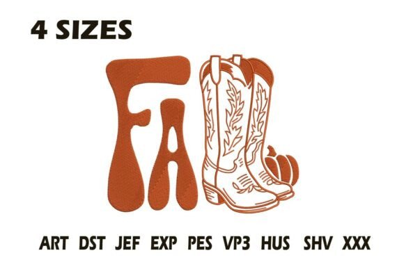 Fall Cowboy Boots Embroidery Design: A Seasonal Seller’s Dream
