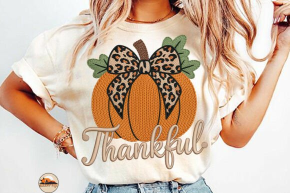 Faux Embroidery Preppy Pumpkin PNG Review