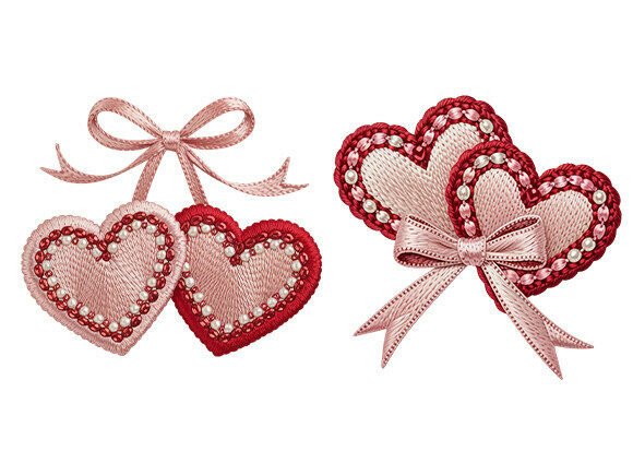 Hand Embroidery Double Heart with Ribbon Review