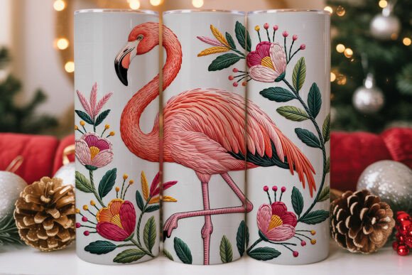 Pink Flamingo Embroidery 20oz Tumbler Design Review