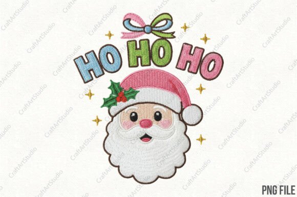 Reviewing Embroidery Ho Ho Santa Face PNG for Holiday Product Lines