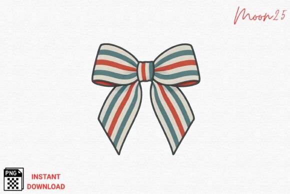 Striped Ribbon Bow Embroidery PNG Review